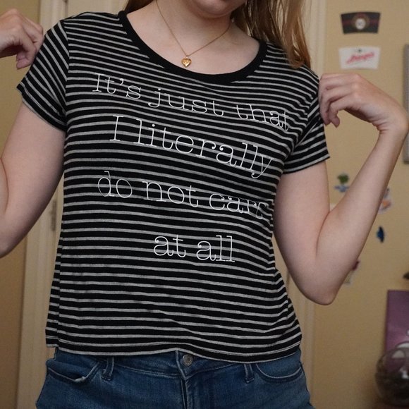 It's Just That I Literally Do Not Care At All graphic crop sarcastic y2k 2010s - Picture 2 of 3